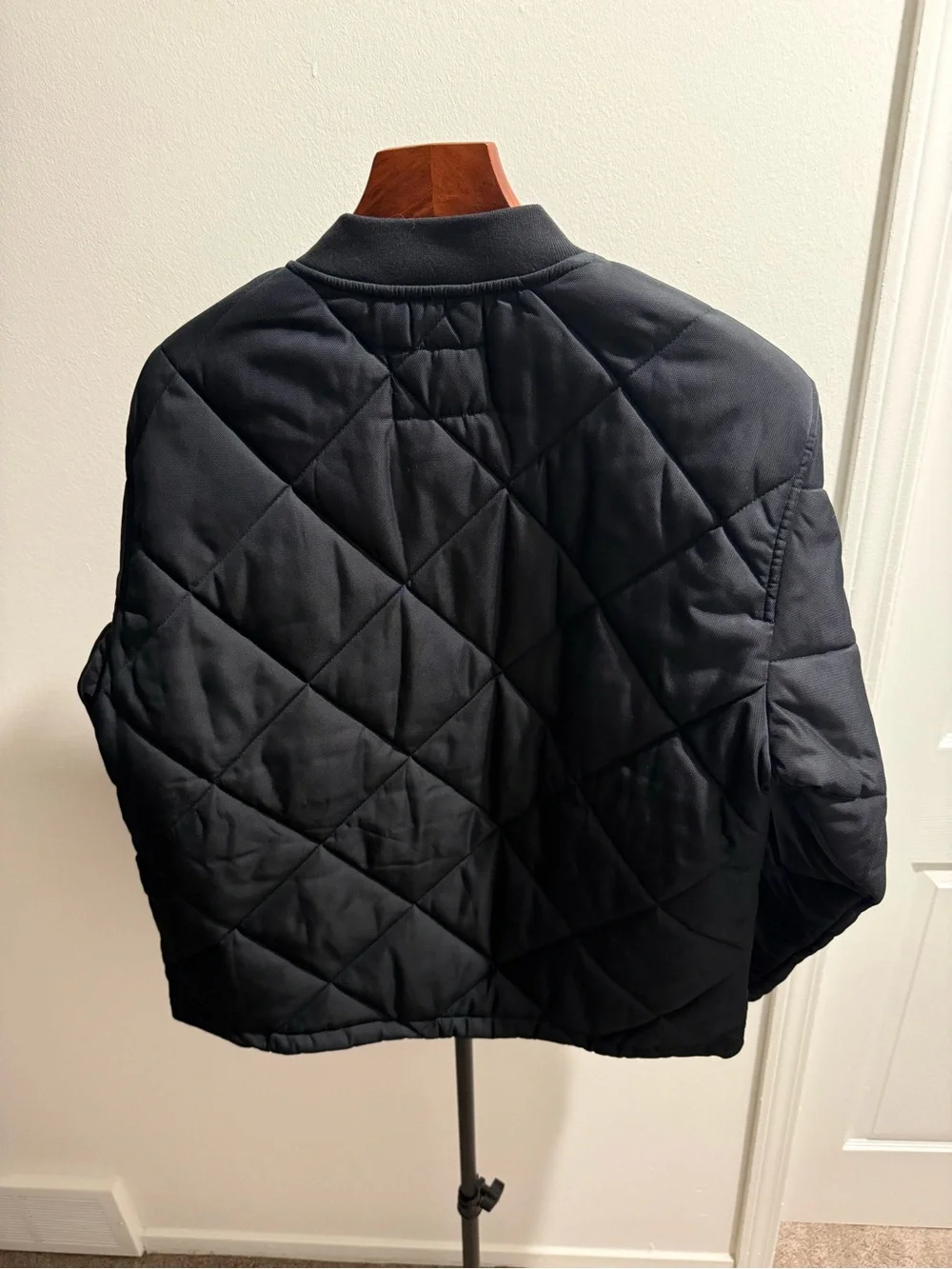 Banana Republic Dark Navy Blue Quilted Bomber Jacket